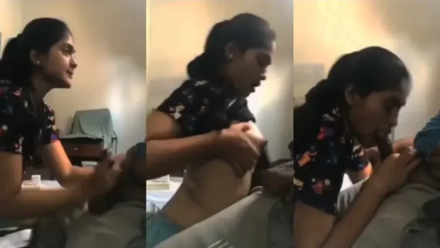 Desi College GF Blowjob and Fucking with Fat Guy MMS Video