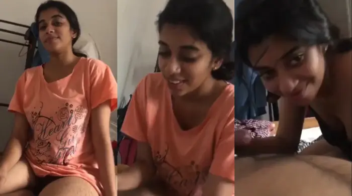 Super Cute Mallu Teen GF Sucking Hard MMS Video